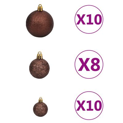 vidaXL Slim Christmas Tree 300 LEDs & Ball Set 270 cm