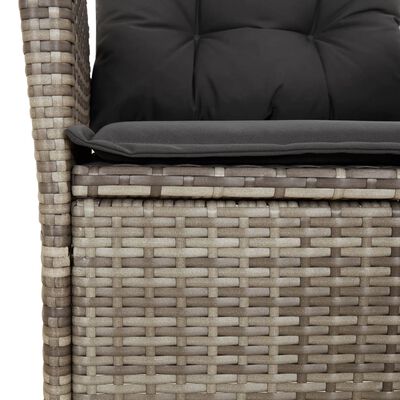 vidaXL 5 Piece Garden Dining Set with Cushions Grey Poly Rattan