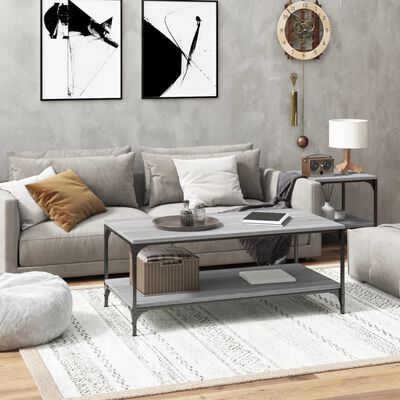 vidaXL Coffee Table Grey Sonoma 100x50x40 cm Engineered Wood