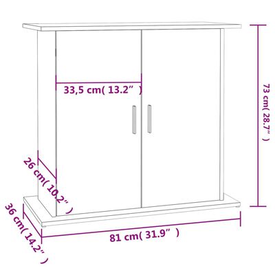 vidaXL Aquarium Stand Black 81x36x73 cm Engineered Wood