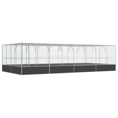 vidaXL Aviary with Extension Silver 832x414x212 cm Steel