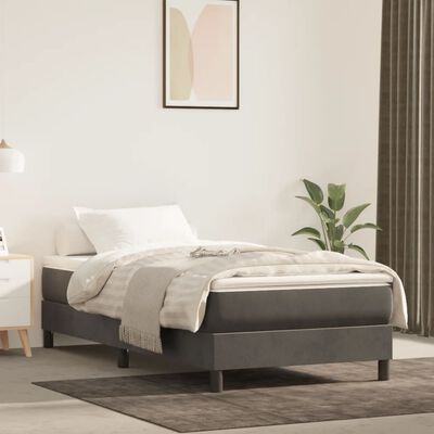 vidaXL Box Spring Bed Frame Dark Grey 100x200 cm Velvet