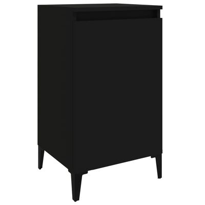 vidaXL Bedside Cabinet Black 40x35x70 cm Engineered Wood