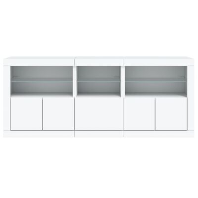 vidaXL Sideboard with LED Lights White 162x37x67 cm