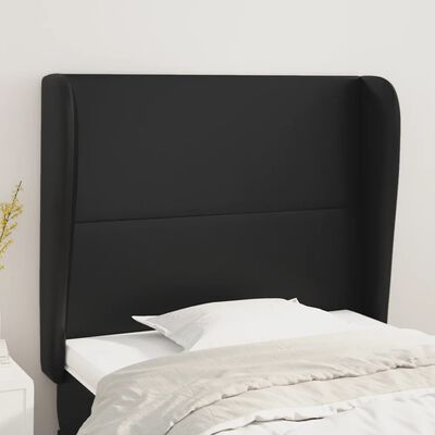 vidaXL Headboard with Ears Black 103 cm Faux Leather