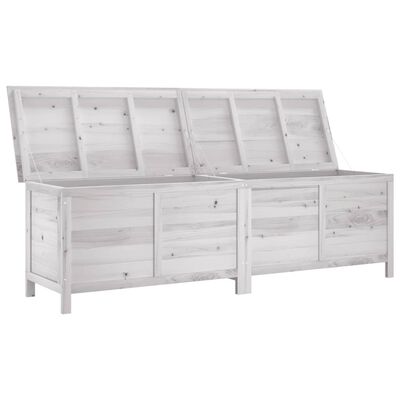 vidaXL Garden Storage Box White 198.5x50x56.5 cm Solid Wood Fir