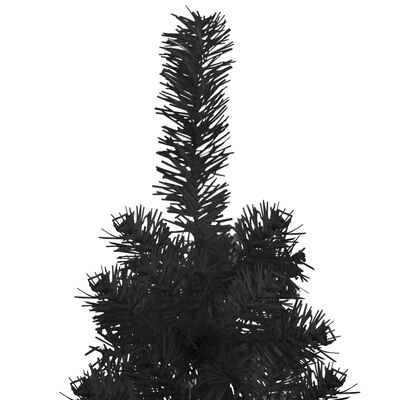 vidaXL Slim Artificial Half Christmas Tree with Stand Black 180 cm