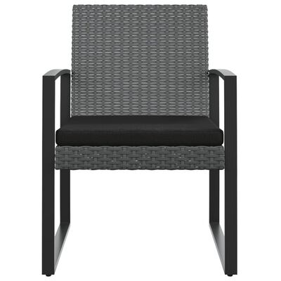 vidaXL Garden Dining Chairs 2 pcs Dark Grey PP Rattan