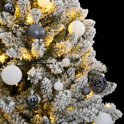 vidaXL Artificial Hinged Christmas Tree 300 LEDs & Ball Set 180 cm