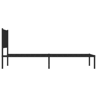 vidaXL Metal Bed Frame without Mattress with Headboard Black 107x203 cm