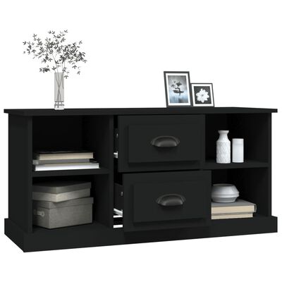 vidaXL TV Cabinet Black 99.5x35.5x48 cm Engineered Wood