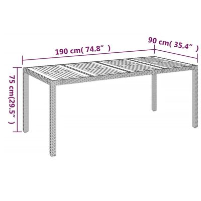 vidaXL 9 Piece Garden Dining Set with Cushions Grey Poly Rattan