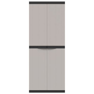 vidaXL Outdoor Storage Cabinet Grey and Black 65x37x165 cm PP