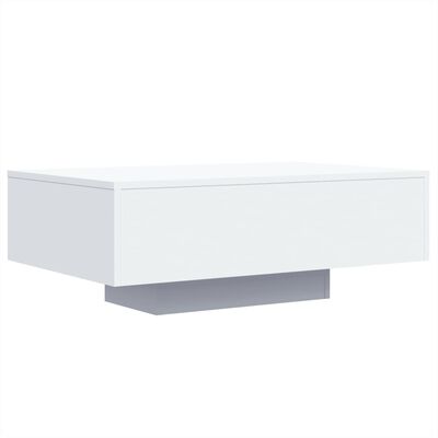 vidaXL Coffee Table with LED Lights White 85x55x31 cm