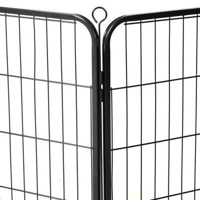 vidaXL Dog Playpen 12 Panels Steel 80x60 cm Black