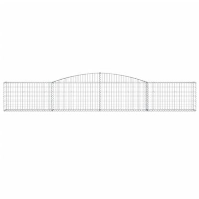 vidaXL Arched Gabion Baskets 8 pcs 400x30x60/80 cm Galvanised Iron