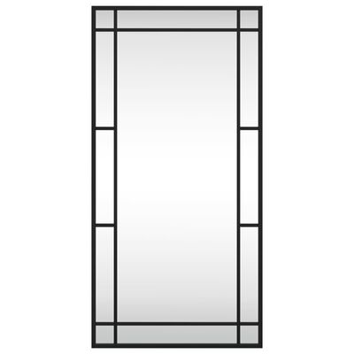 vidaXL Wall Mirror Black 40x80 cm Rectangle Iron