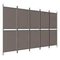 vidaXL 5-Panel Room Divider Anthracite 250x200 cm Fabric