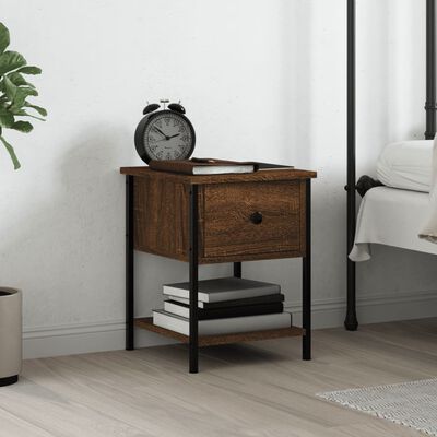 vidaXL Bedside Table Brown Oak 34x35.5x45 cm Engineered Wood