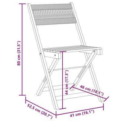 vidaXL Bistro Chairs 2 pcs Grey Solid Wood Acacia and Rope