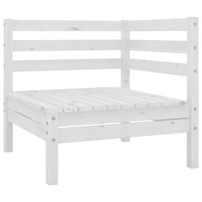 vidaXL 6 Piece Garden Lounge Set White Solid Pinewood