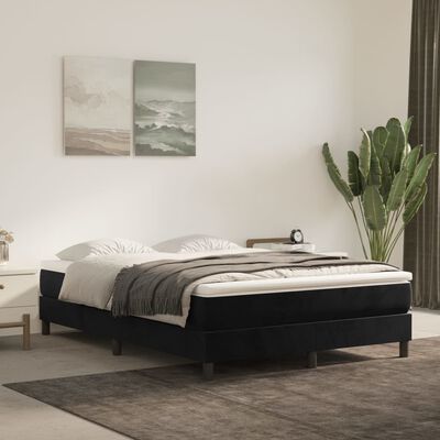 vidaXL Pocket Spring Bed Mattress Black 137x190x20 cm Full Velvet