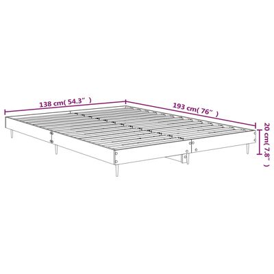 vidaXL Bed Frame without Mattress Black 135x190 cm Double Engineered Wood