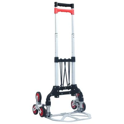 vidaXL Foldable Stair Transport Trolley 70 kg Aluminium Sliver