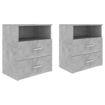 vidaXL Bed Cabinets 2 pcs Concrete Grey 50x32x60cm