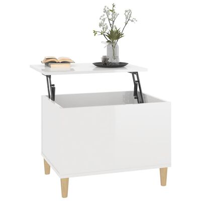 vidaXL Coffee Table High Gloss White 60x44.5x45 cm Engineered Wood