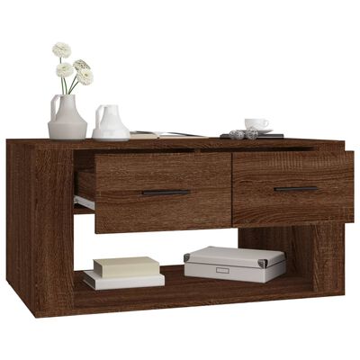 vidaXL Coffee Table Brown Oak 80x50x40 cm Engineered Wood