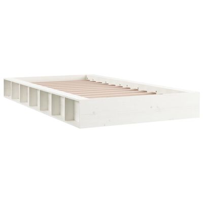 vidaXL Bed Frame without Mattress White 90x190 cm Single Solid Wood