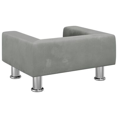 vidaXL Kids Sofa Light Grey 50x40x26.5 cm Velvet