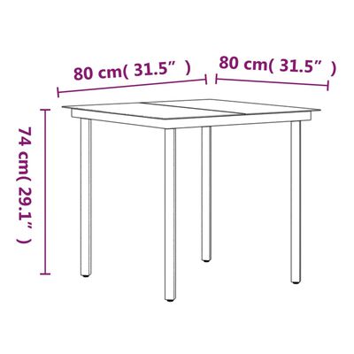 vidaXL 5 Piece Outdoor Dining Set with Cushions Grey and Black