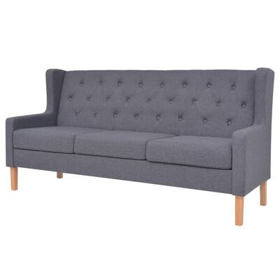 vidaXL 3-Seater Sofa Fabric Grey