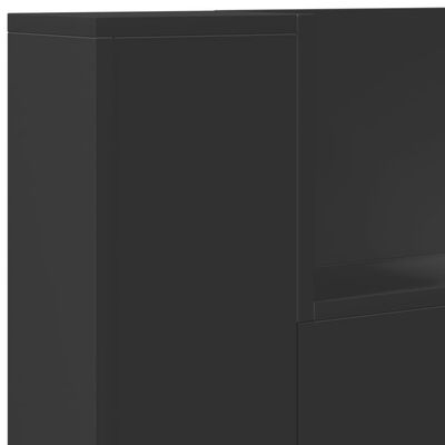 vidaXL Headboard Cabinet with LED Black 120x16.5x103.5 cm