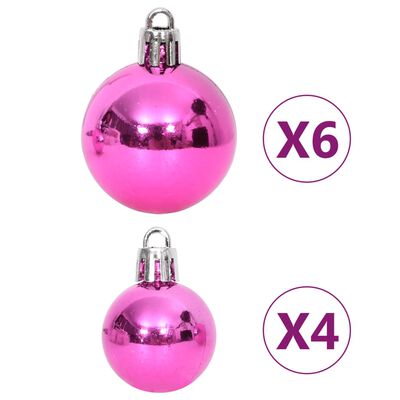 vidaXL 108 Piece Christmas Bauble Set White and Pink