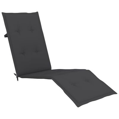 vidaXL Outdoor Deck Chair with Footrest and Cushion Solid Acacia Wood