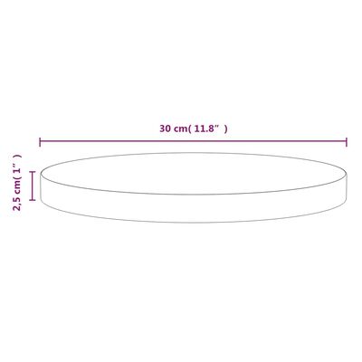 vidaXL Table Top Ø30x2.5 cm Solid Wood Pine