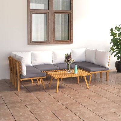 vidaXL 7 Piece Garden Lounge Set with Cushions Solid Wood Acacia