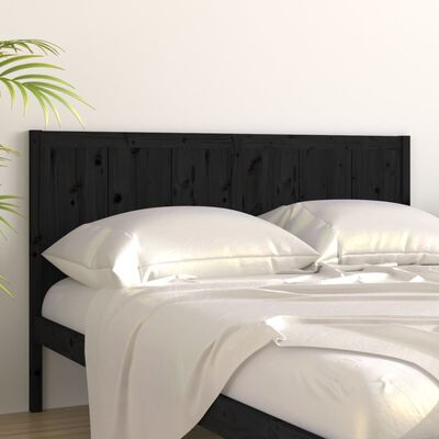 vidaXL Bed Headboard Black 185.5x4x100 cm Solid Pine Wood