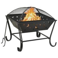 vidaXL Fire Pit with Poker 62 cm XXL Steel