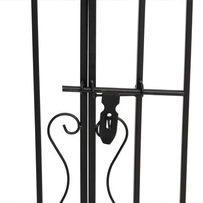 vidaXL Garden Gate Black 121x8x100 cm Wrought Iron