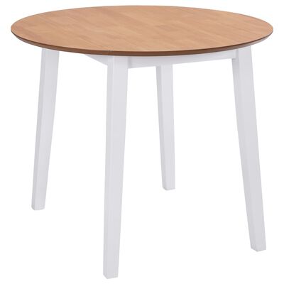 vidaXL Drop-leaf Dining Table Round MDF White