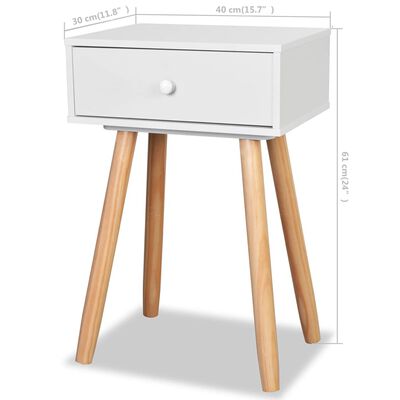 vidaXL Bedside Tables 2 pcs Solid Pinewood 40x30x61 cm White