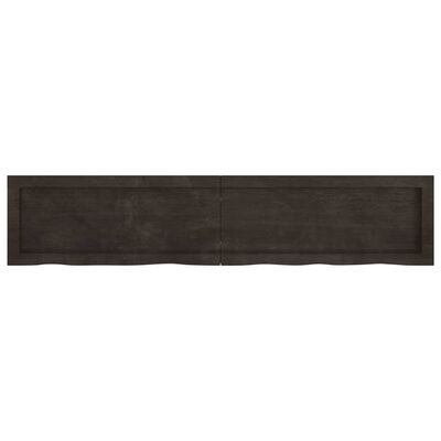 vidaXL Wall Shelf Dark Brown 140x30x(2-4) cm Treated Solid Wood Oak