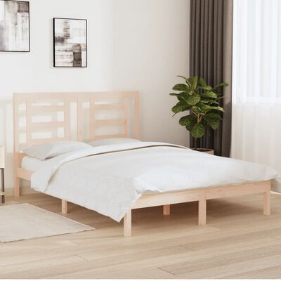 vidaXL Bed Frame without Mattress 150x200 cm King Size Solid Wood Pine