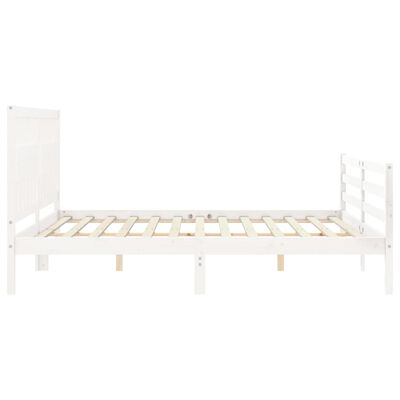 vidaXL Bed Frame without Mattress White Super King Size Solid Wood