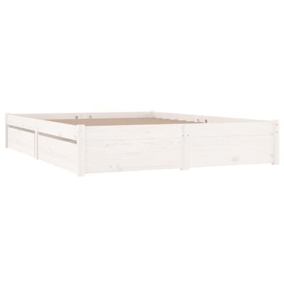 vidaXL Bed Frame without Mattress with Drawers White King Size