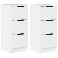 vidaXL Sideboards 2 pcs White 30x30x70 cm Engineered Wood